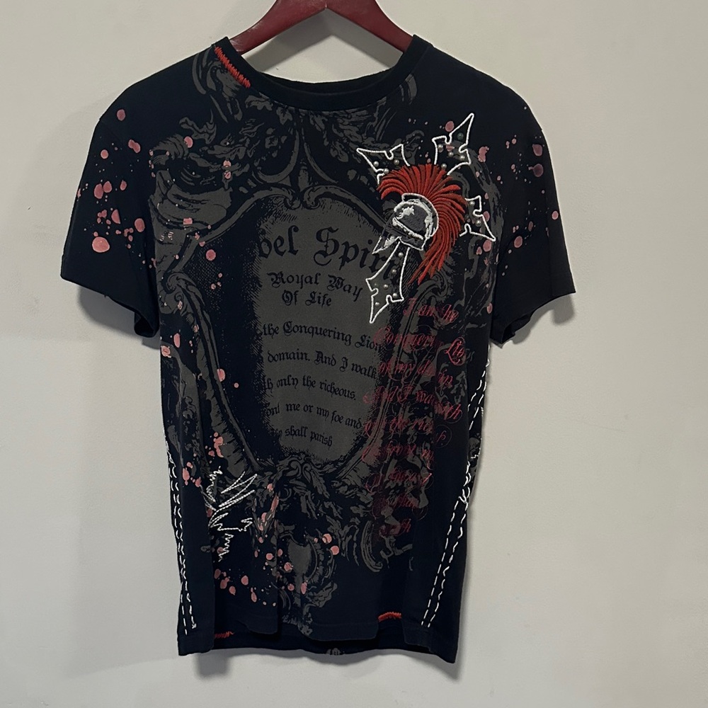 Rebel Spirit Black and Red Graphic Tee